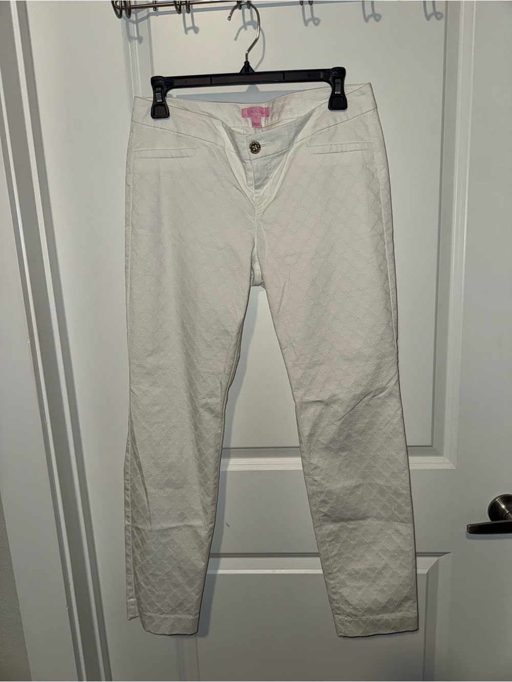 Lilly Pulitzer White Quilted Ankle Jeans